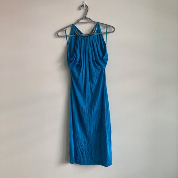 ROBERTO CAVALLI Blue Draped Dress - Picture 2 of 6